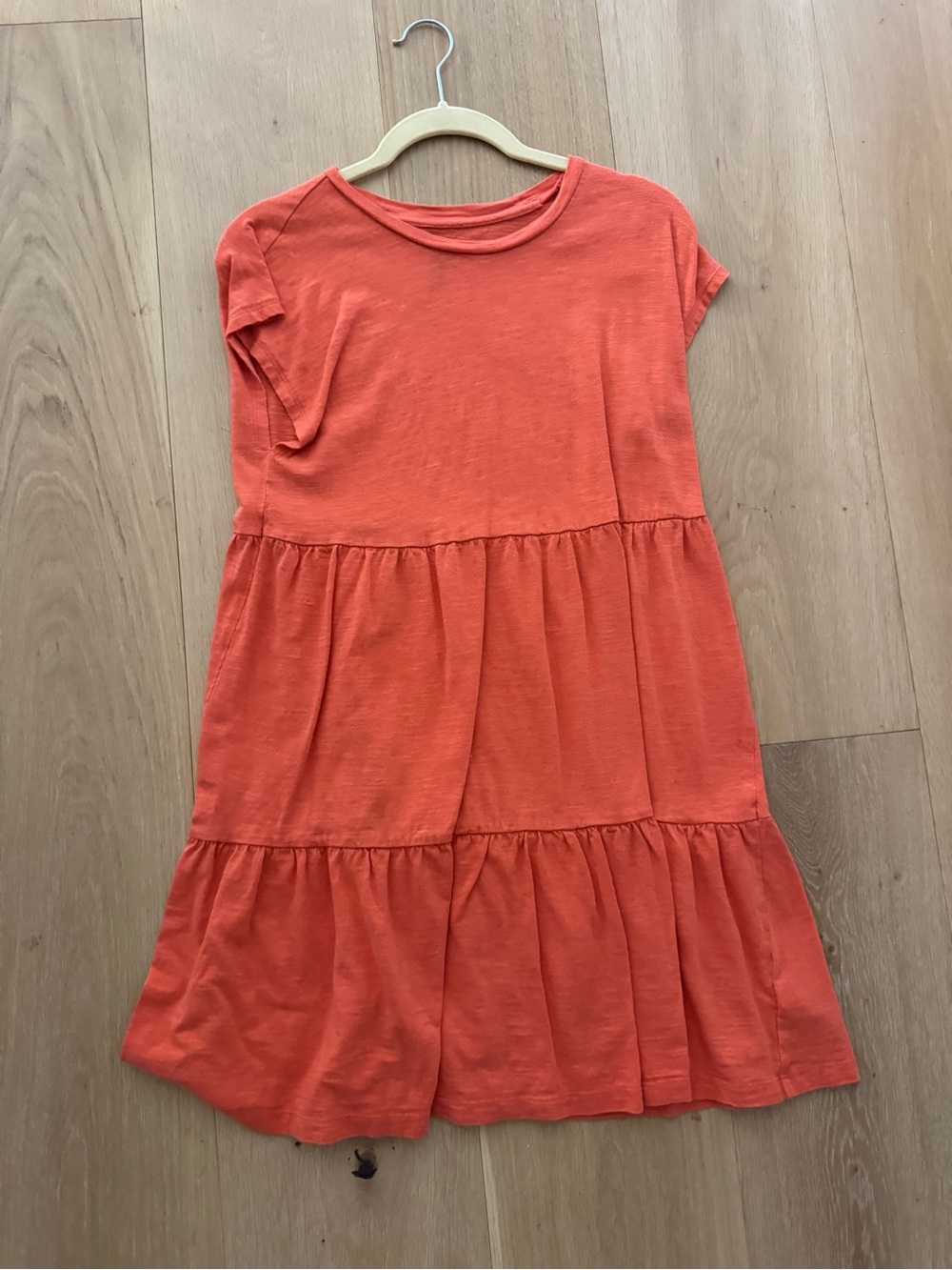 Gap Tiered Dress in Coral Orange